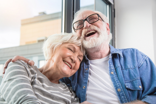Smiling older couple